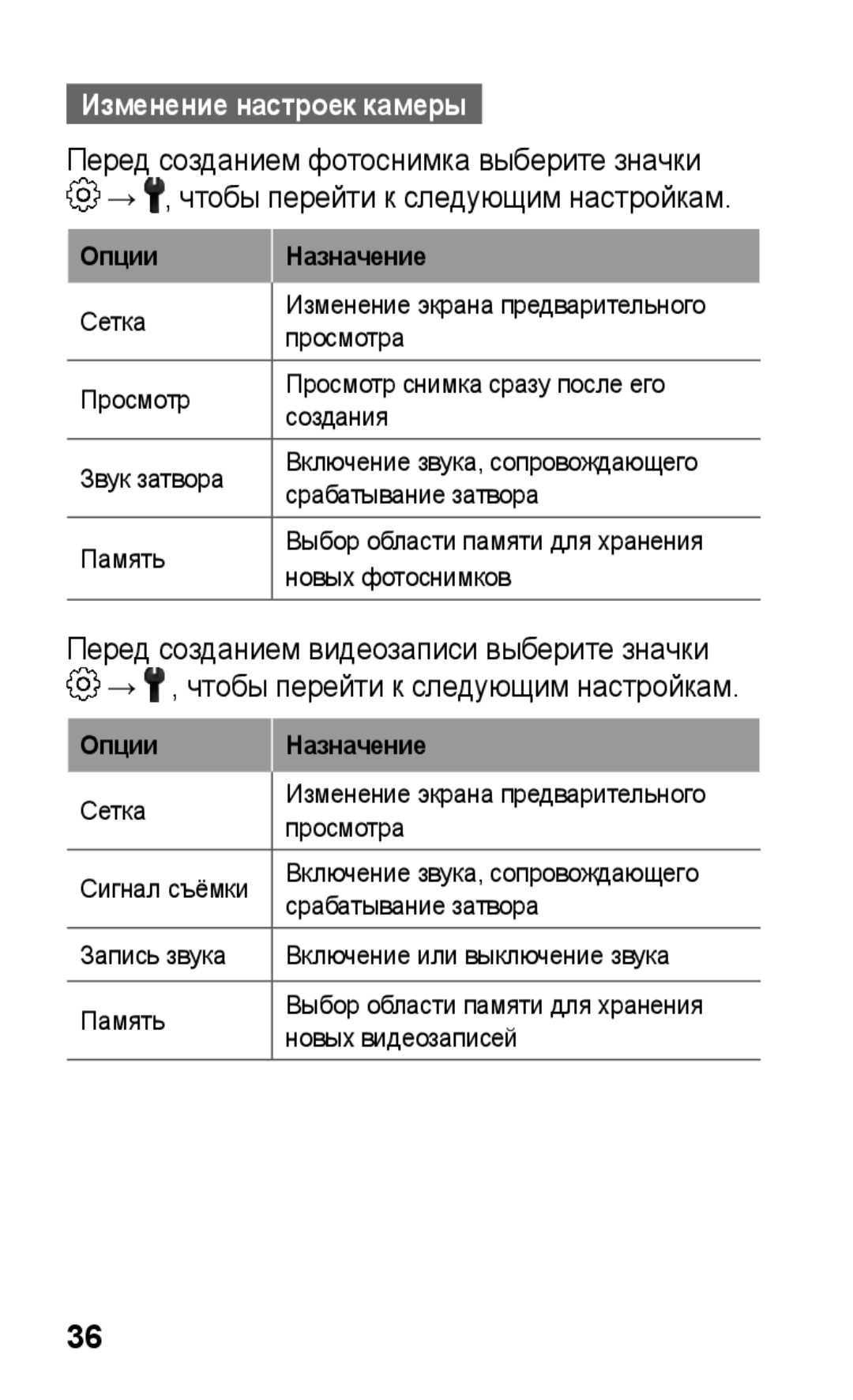 Samsung GT-C3300CWKSER, GT-C3300SIKBAL, GT-C3300DKKSEB, GT-C3300CWKSEB, GT-C3300SIKSEB manual Изменение настроек камеры 