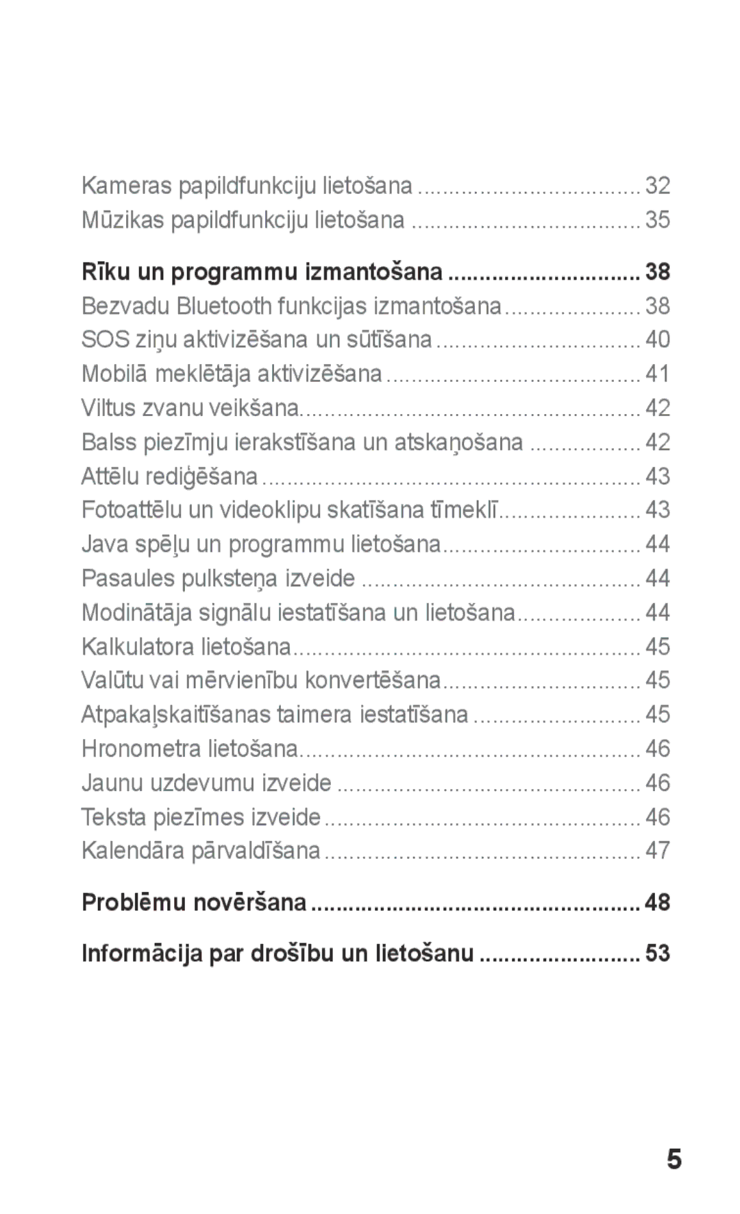 Samsung GT-C3300SIKBAL, GT-C3300DKKSEB, GT-C3300CWKSEB, GT-C3300SIKSEB, GT-C3300CWKEMT manual Rīku un programmu izmantošana 