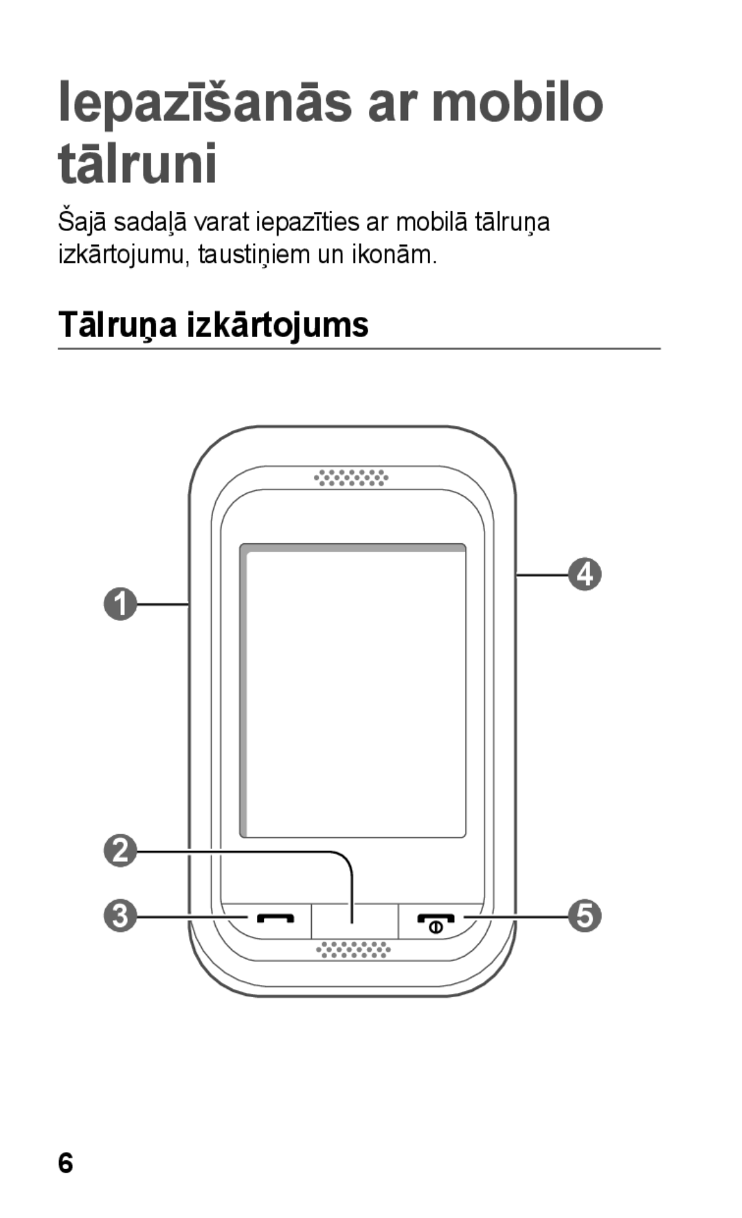 Samsung GT-C3300DKKSEB, GT-C3300SIKBAL, GT-C3300CWKSEB, GT-C3300SIKSEB Iepazīšanās ar mobilo tālruni, Tālruņa izkārtojums 