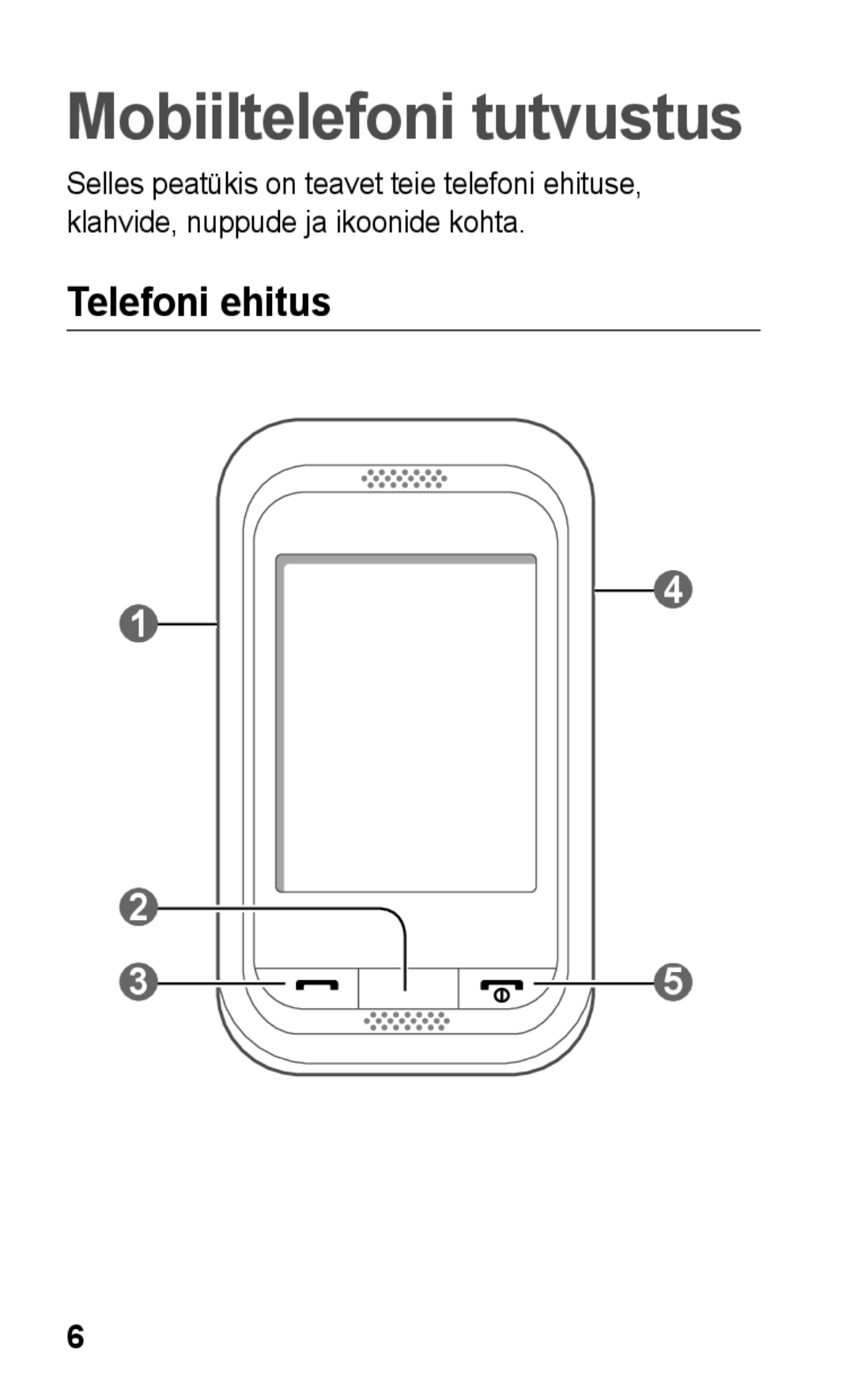 Samsung GT-C3300DKKSEB, GT-C3300SIKBAL, GT-C3300CWKSEB, GT-C3300SIKSEB manual Mobiiltelefoni tutvustus, Telefoni ehitus 