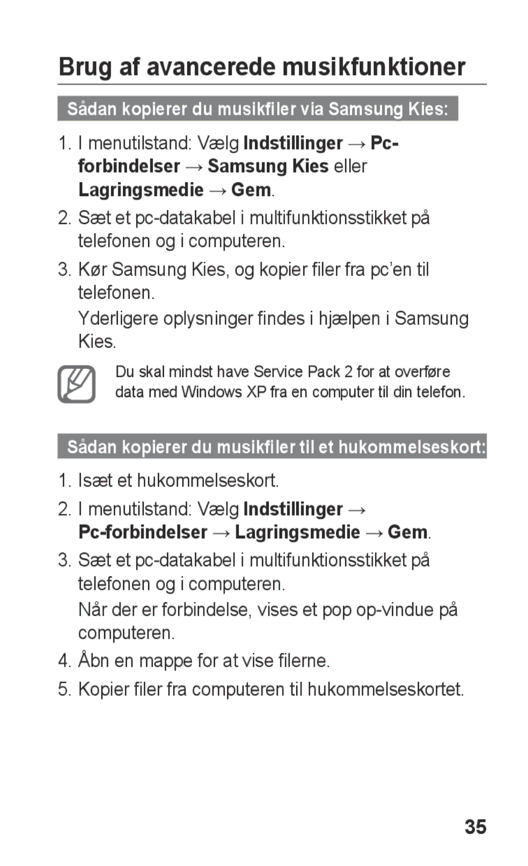 Samsung GT-C3300SIKNEE, GT-C3300CWKNEE, GT-C3300DKKNEE manual Brug af avancerede musikfunktioner, Isæt et hukommelseskort 