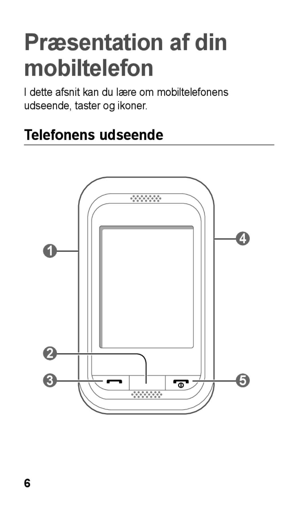 Samsung GT-C3300CWKNEE, GT-C3300SIKNEE, GT-C3300DKKNEE, GT-C3300SIKXEE Præsentation af din mobiltelefon, Telefonens udseende 