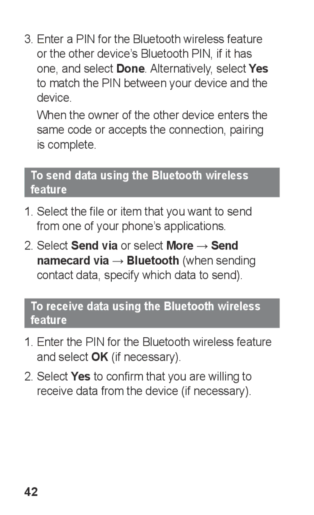 Samsung GT-C3303PSIABS, GT-C3303WRIJED, GT-C3303WRIMRT, GT-C3303SIIXSG To send data using the Bluetooth wireless feature 