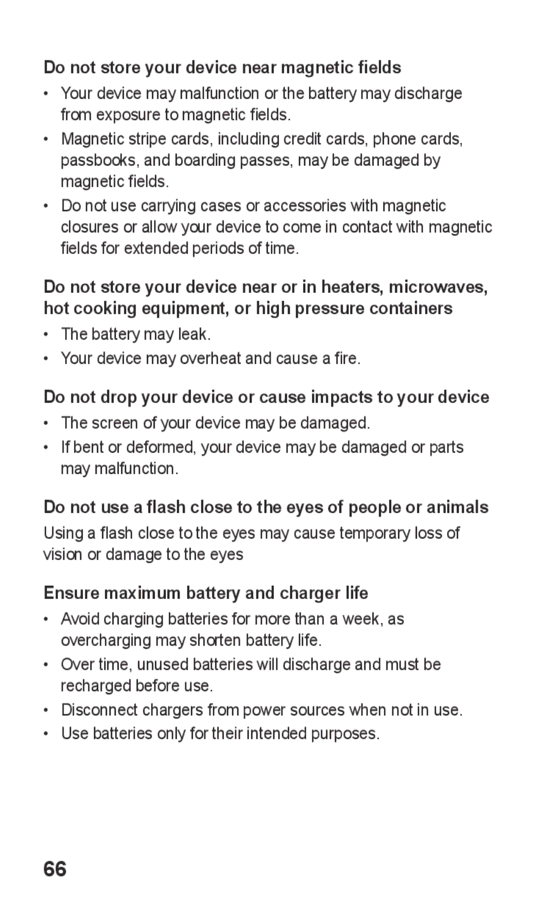 Samsung GT-C3303WRIXSG manual Do not store your device near magnetic fields, Ensure maximum battery and charger life 