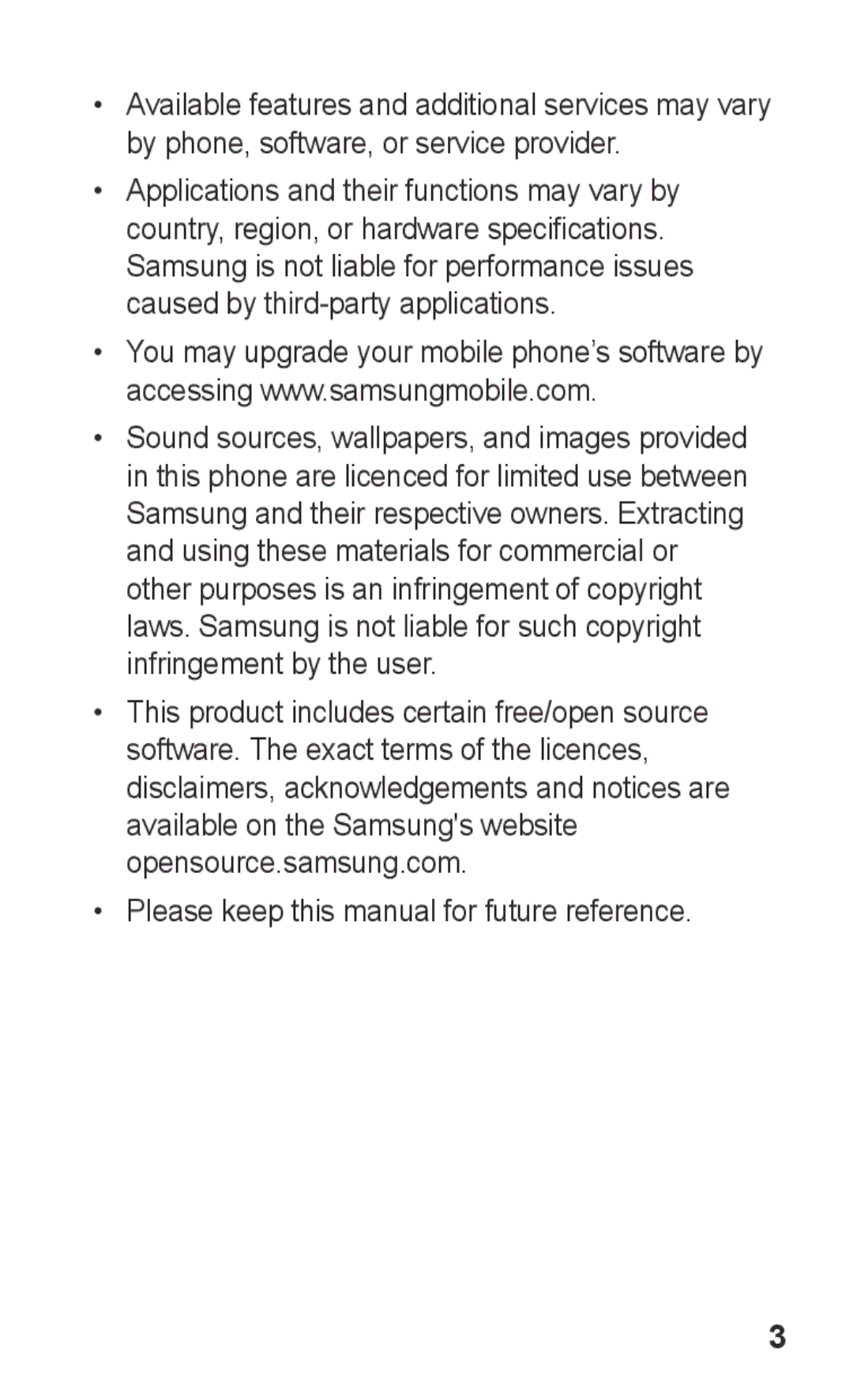 Samsung GT-C3303SIIPAK, GT-C3303WRIJED, GT-C3303WRIMRT, GT-C3303SIIXSG Please keep this manual for future reference 