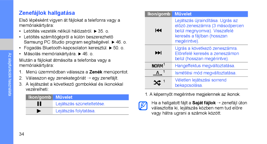 Samsung GT-C3510XKACIT, GT-C3510SBATPH, GT-C3510CWATPH manual Zenefájlok hallgatása, Véletlen lejátszási sorrend bekapcsolása 