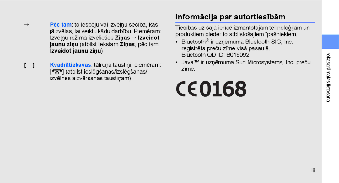 Samsung GT-C3510XKASEB, GT-C3510SIASEB manual Informācija par autortiesībām 