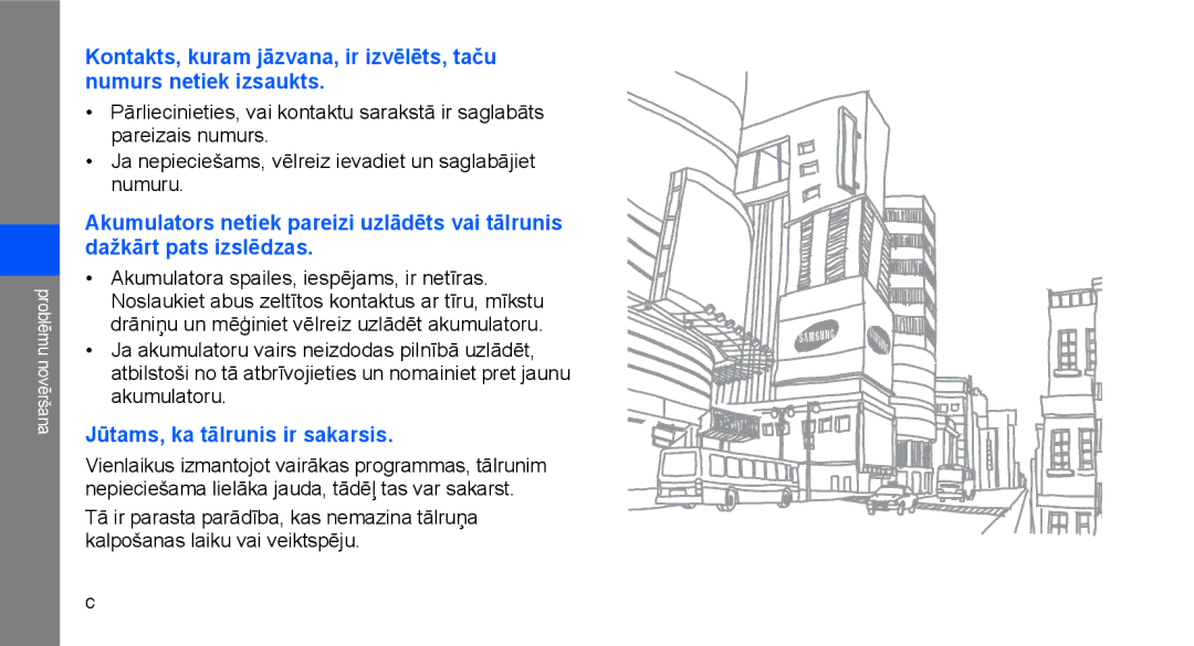 Samsung GT-C3510SIASEB, GT-C3510XKASEB manual Jūtams, ka tālrunis ir sakarsis 