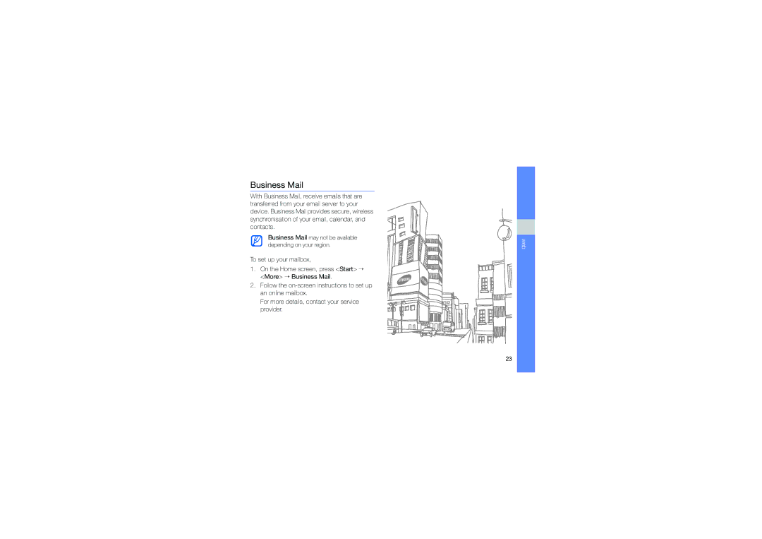 Samsung GT-C6625EKAFTM, GT-C6625EKABOG, GT-C6625EKASFR, GT-C6625NBAORC, GT-C6625EKAXEF, GT-C6625EKAWIN manual Business Mail 