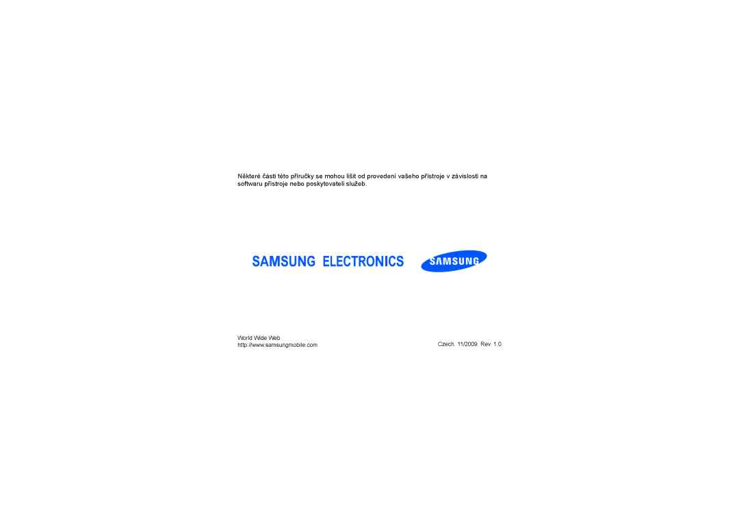 Samsung GT-C6625EKASFR, GT-C6625EKABOG, GT-C6625NBAORC, GT-C6625EKAXEF, GT-C6625EKAFTM manual English /2009. Rev 