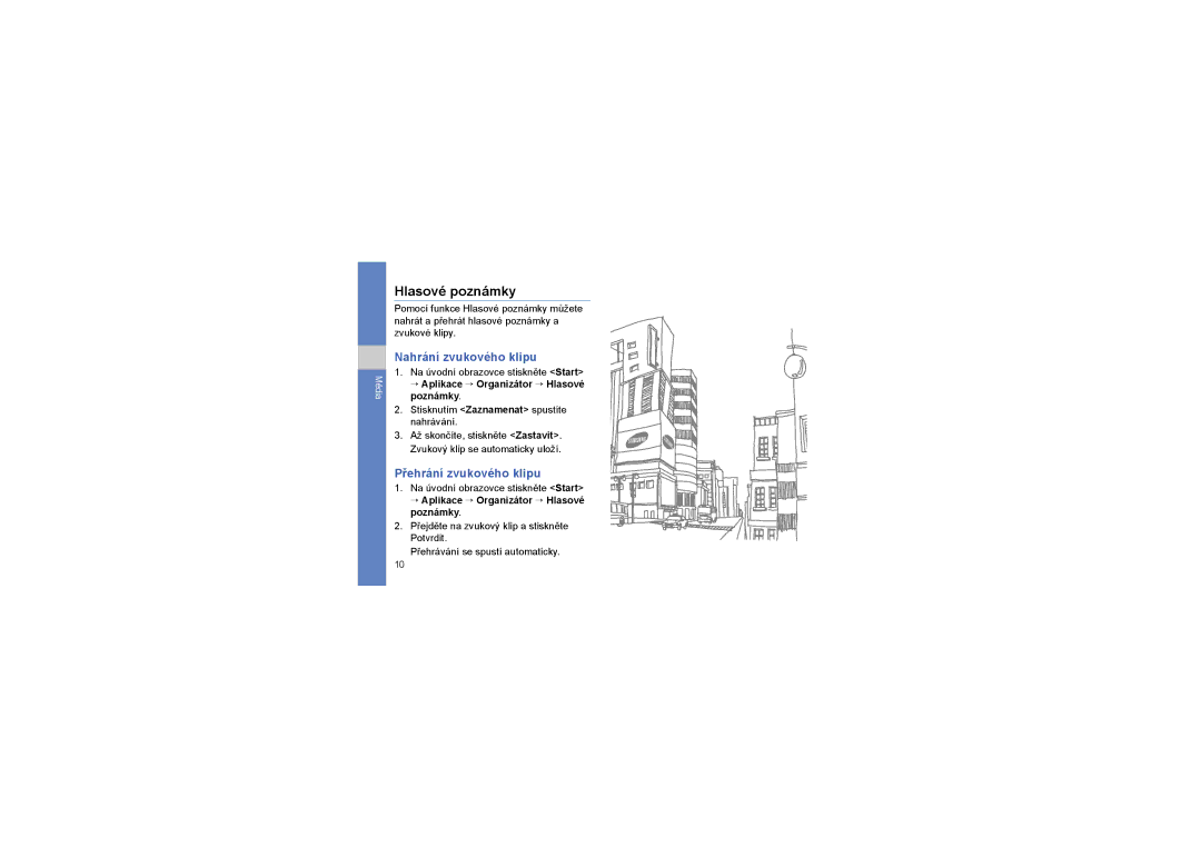 Samsung GT-C6625EKAPRO, GT-C6625EKAVDC manual Hlasové poznámky, Nahrání zvukového klipu, Přehrání zvukového klipu 