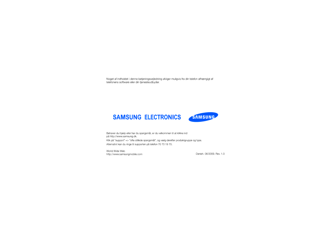 Samsung GT-C6625EKASFR, GT-C6625EKABOG, GT-C6625NBAORC, GT-C6625EKAXEF, GT-C6625EKAFTM manual English /2009. Rev 