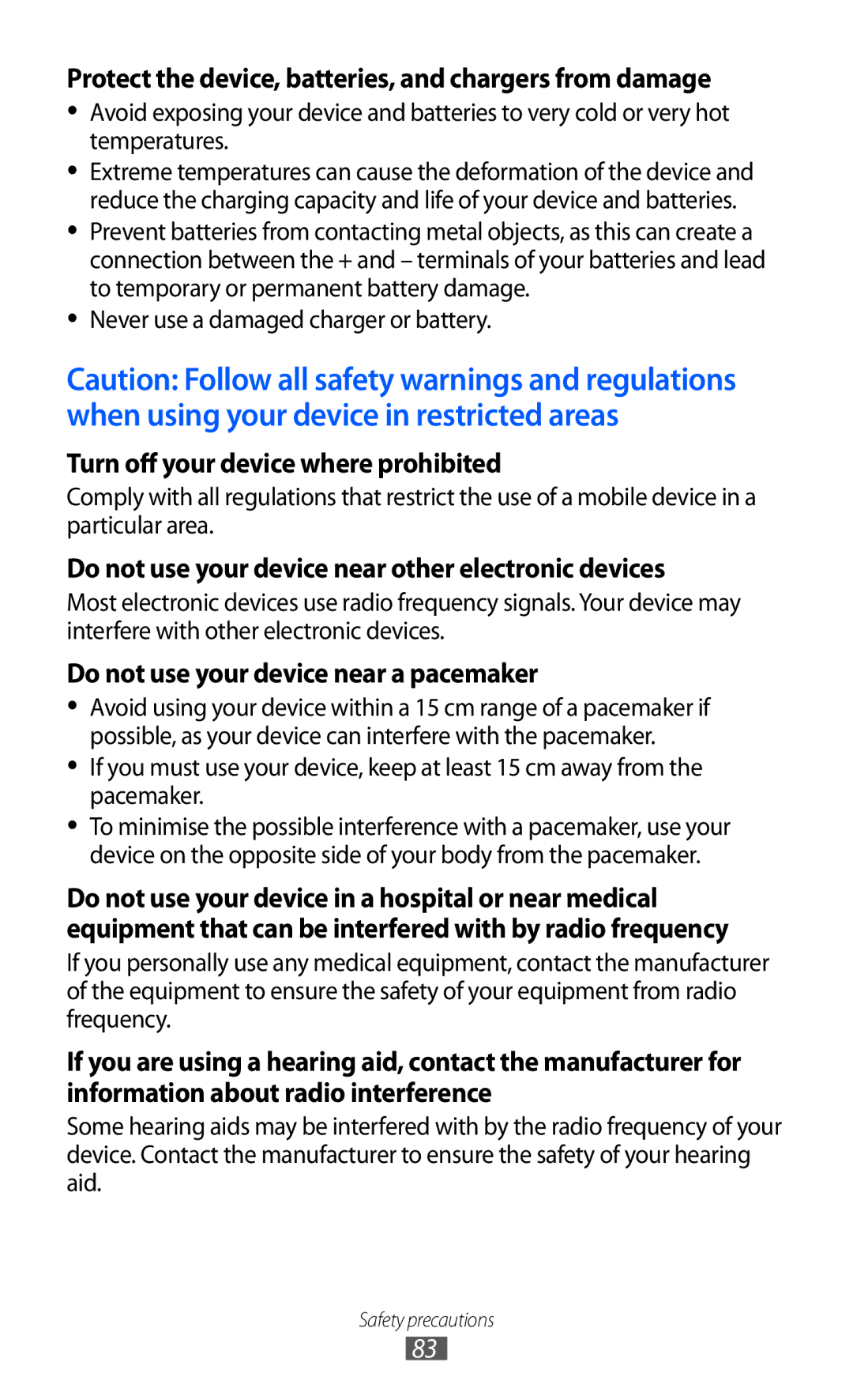 Samsung GT-C6712 user manual Protect the device, batteries, and chargers from damage, Turn off your device where prohibited 