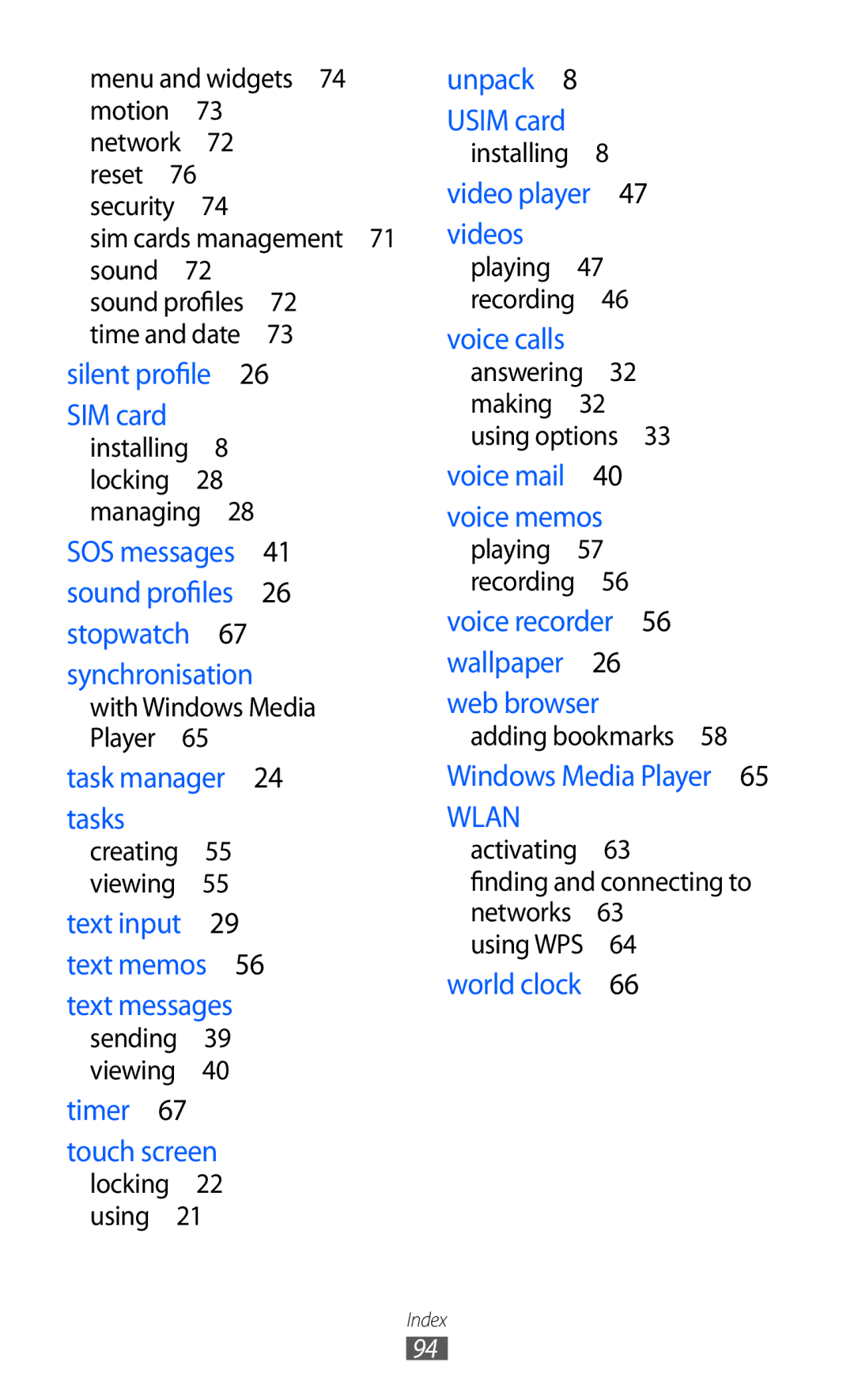 Samsung GT-C6712 user manual Wlan 