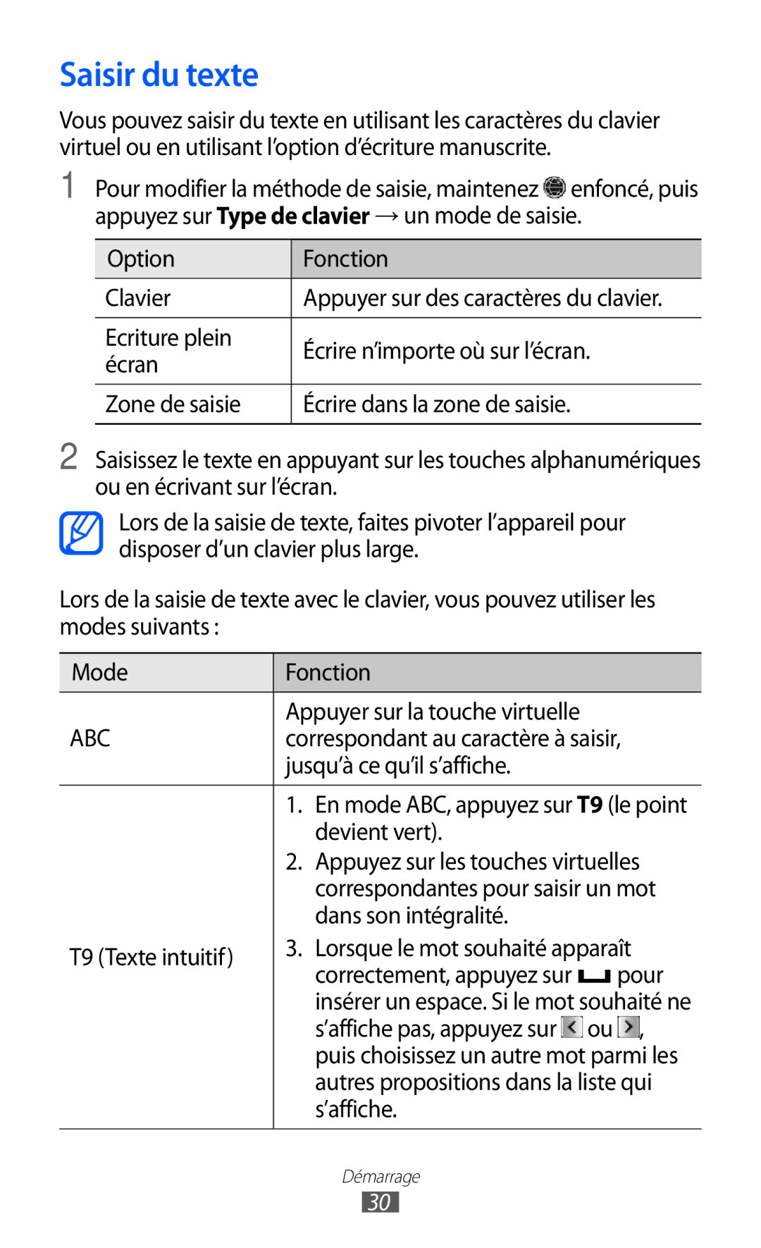 Samsung GT-C6712LKABGL manual Saisir du texte 