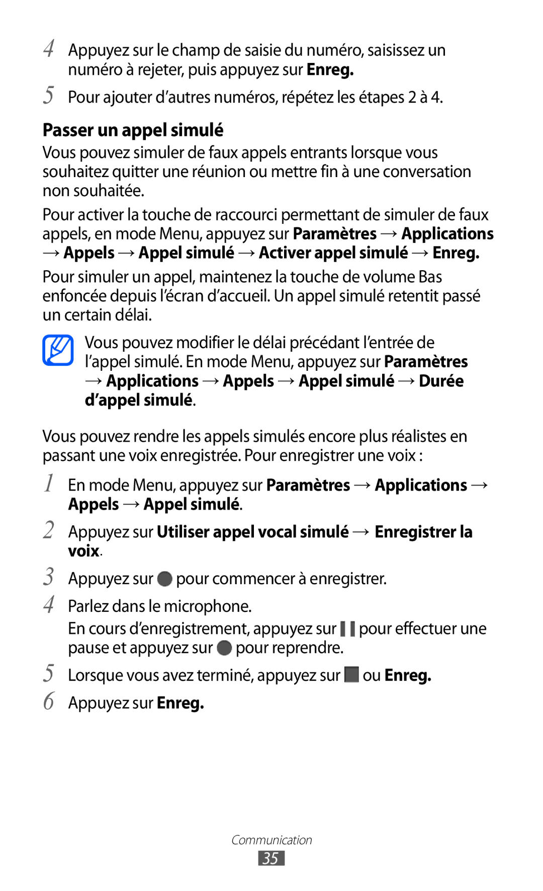 Samsung GT-C6712LKABGL manual Pour ajouter d’autres numéros, répétez les étapes 2 à 