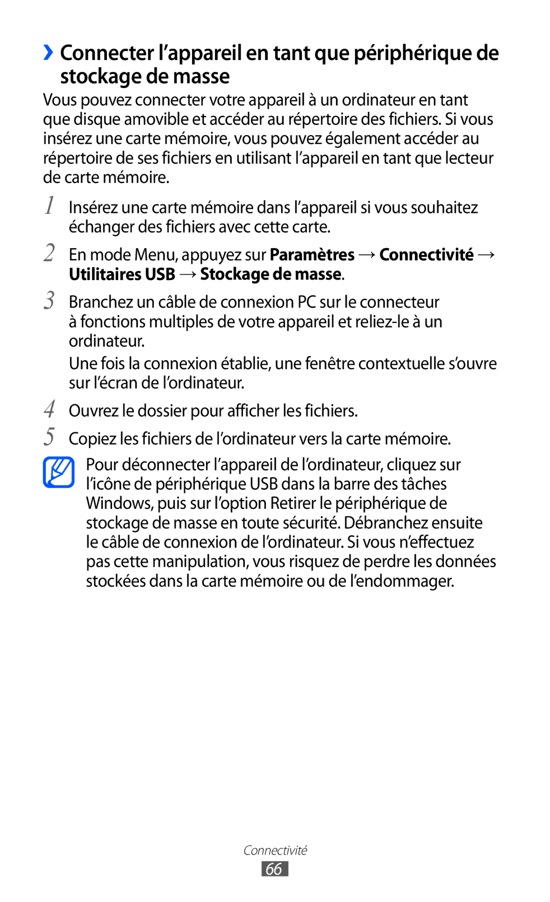 Samsung GT-C6712LKABGL manual Connectivité 