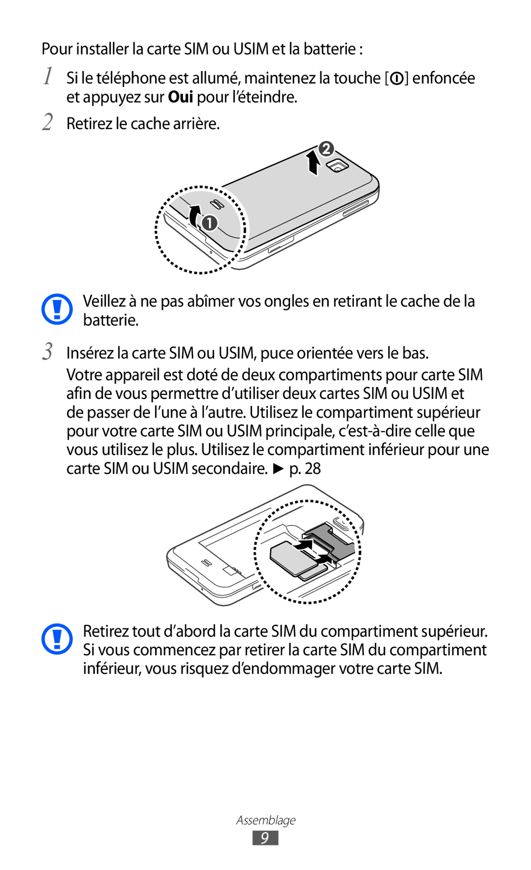 Samsung GT-C6712LKABGL manual Assemblage 