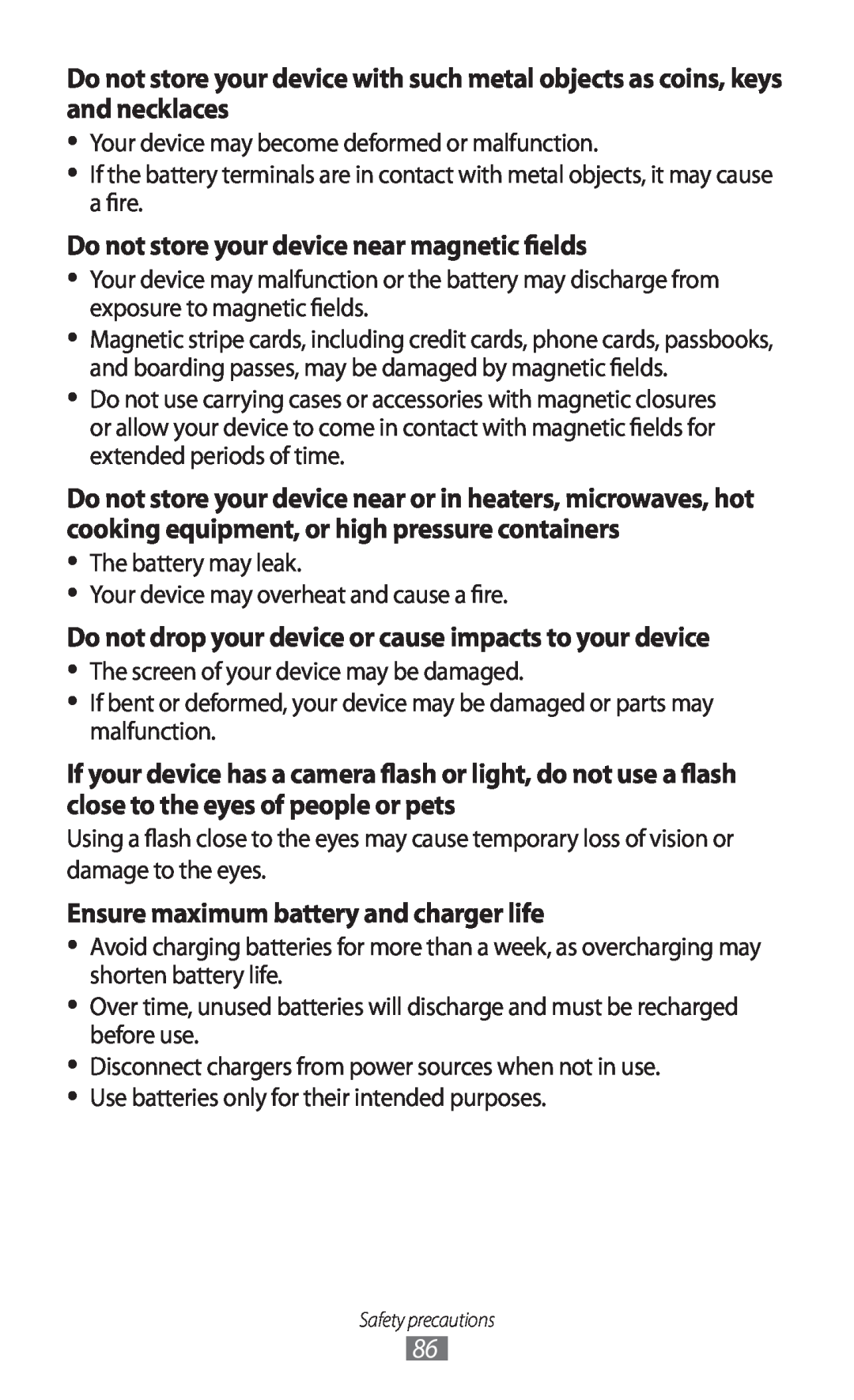 Samsung GT-C6712LKAJED manual Do not store your device near magnetic fields, Ensure maximum battery and charger life 