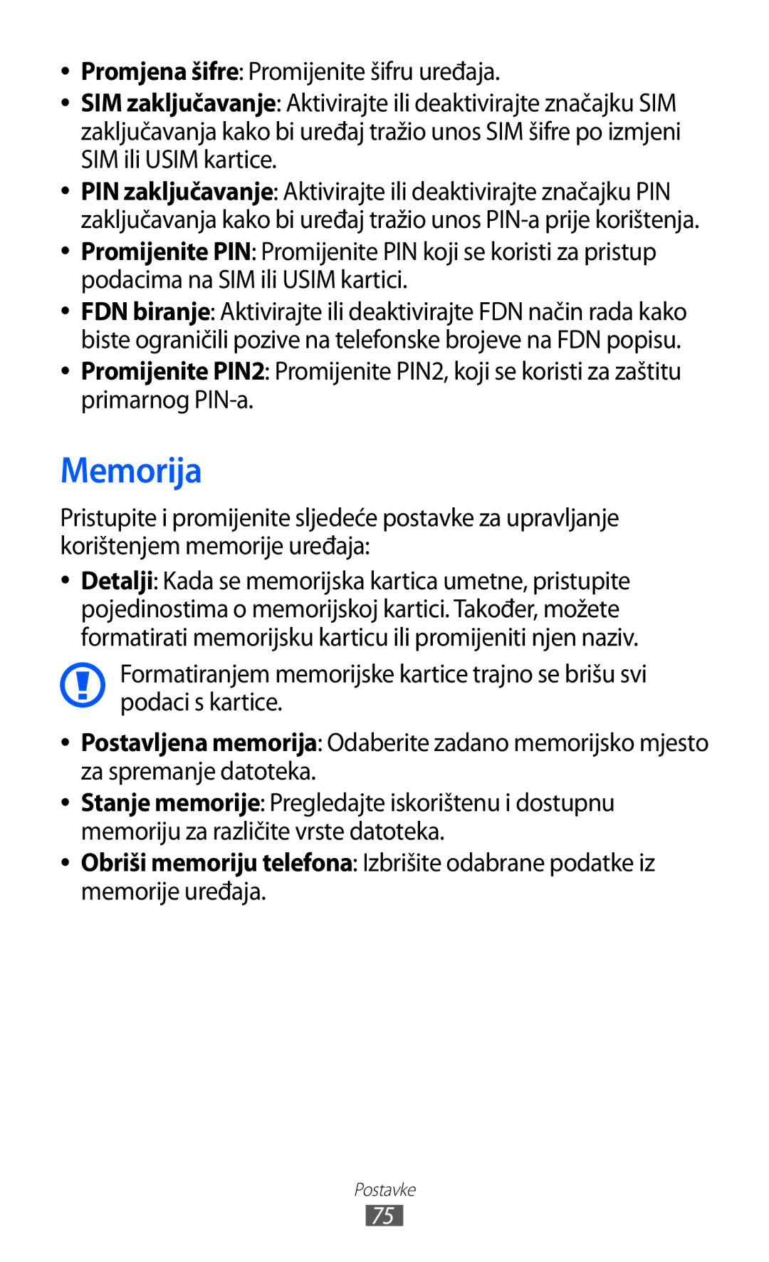 Samsung GT-C6712LKATRA manual Memorija 