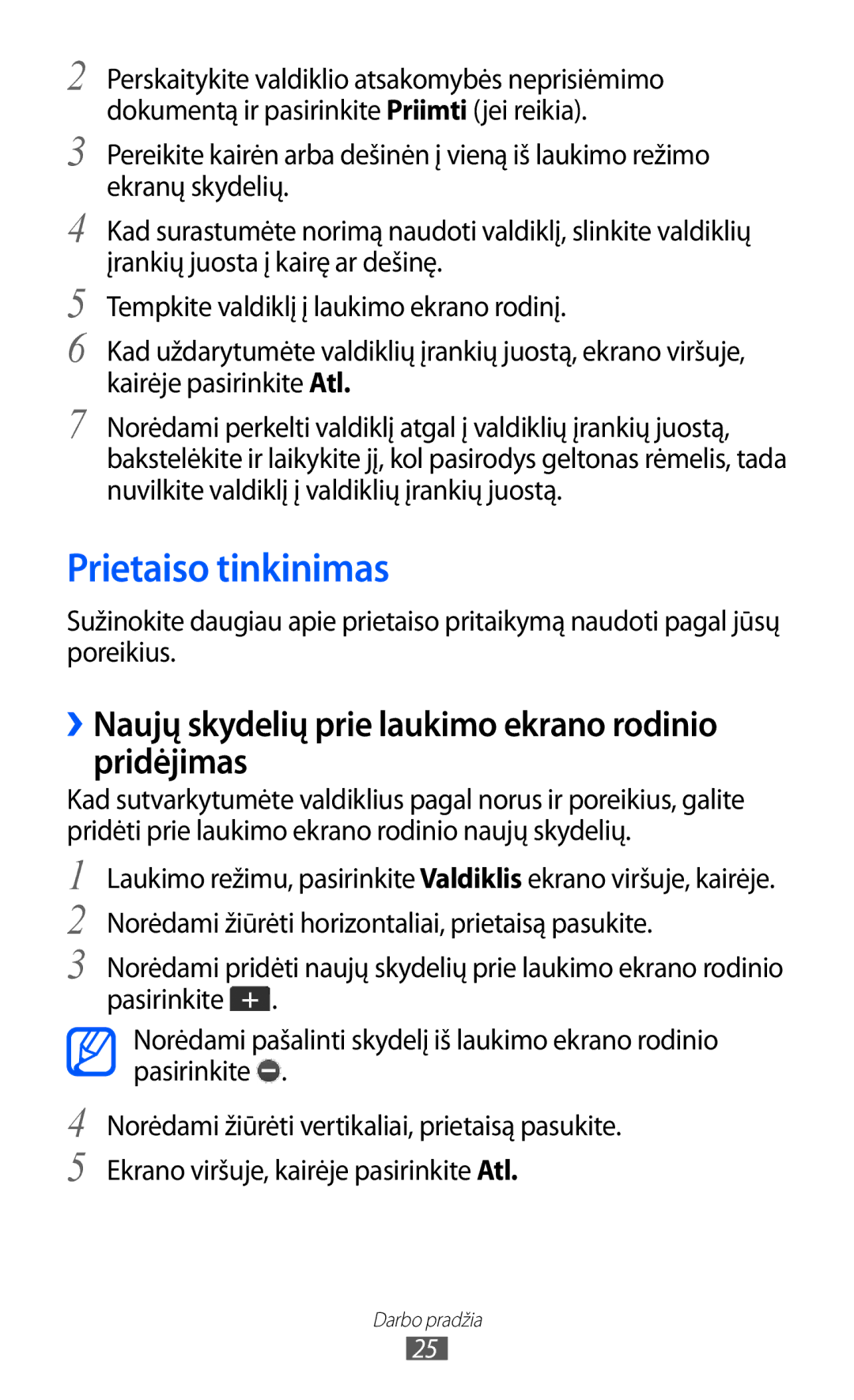 Samsung GT-C6712LKASEB, GT-C6712RWASEB manual Prietaiso tinkinimas, ››Naujų skydelių prie laukimo ekrano rodinio pridėjimas 