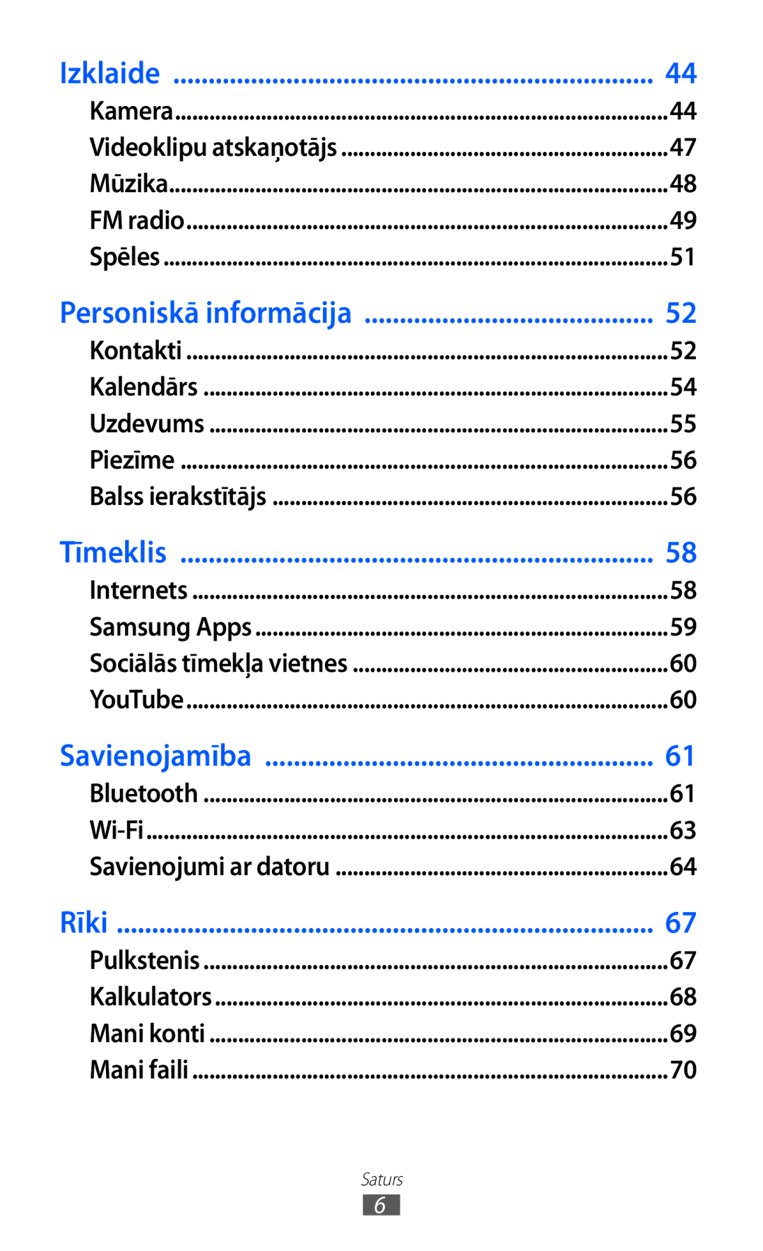 Samsung GT-C6712RWASEB, GT-C6712LKASEB manual Izklaide 