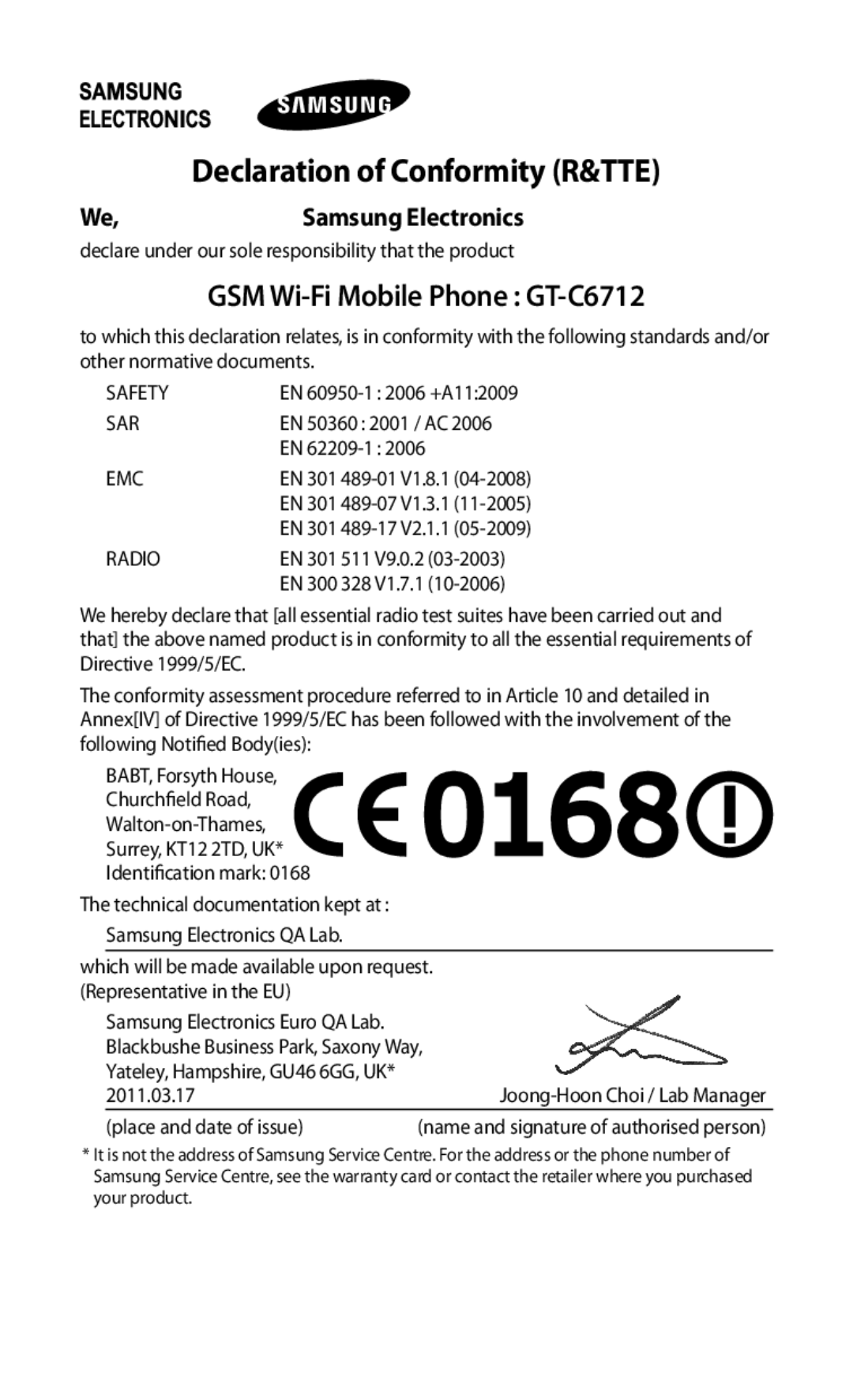 Samsung GT-C6712RWASER, GT-C6712RWAXSK, GT-C6712LKAXEZ, GT-C6712RWAXEZ GSM Wi-Fi Mobile Phone GT-C6712, Samsung Electronics 