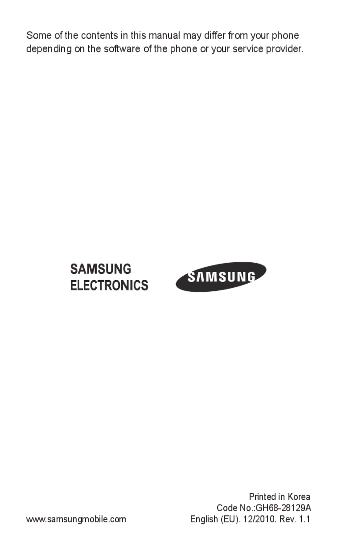 Samsung GT-E2121B user manual Code No.GH68-28129A 