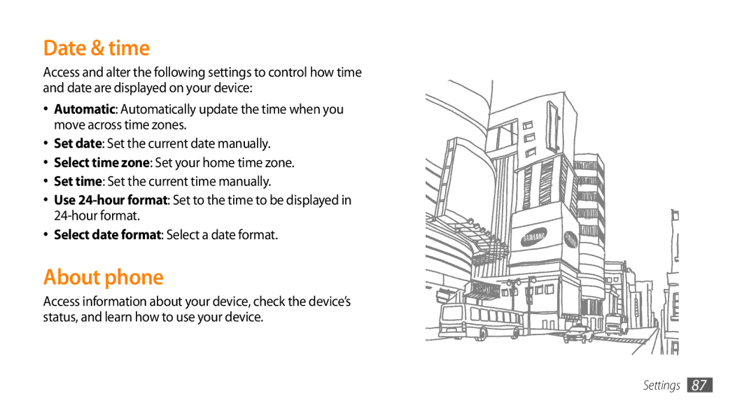 Samsung GT-I5500M manual Date & time, About phone 