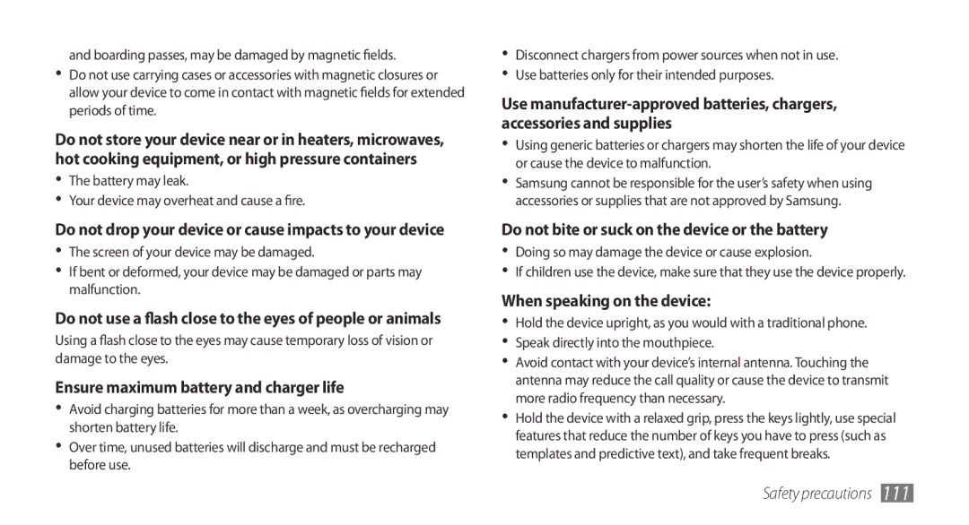 Samsung GT-I5500YKADBT, GT-I5500YKACOS, GT-I5500CWADBT, GT-I5500CWACOS manual Ensure maximum battery and charger life 