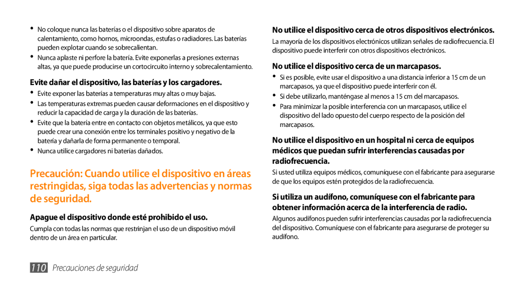 Samsung GT-I5500YKAFOP, GT-I5500CWAFOP manual Apague el dispositivo donde esté prohibido el uso 