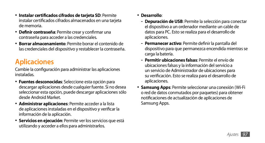 Samsung GT-I5500CWAFOP, GT-I5500YKAFOP manual Aplicaciones, Desarrollo 