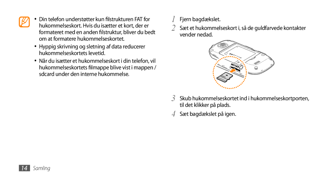 Samsung GT-I5500EWANEE, GT-I5500YKAXEE, GT-I5500YKCNEE, GT-I5500CWCNEE, GT-I5500CWANEE, GT-I5500YKANEE Sæt bagdækslet på igen 