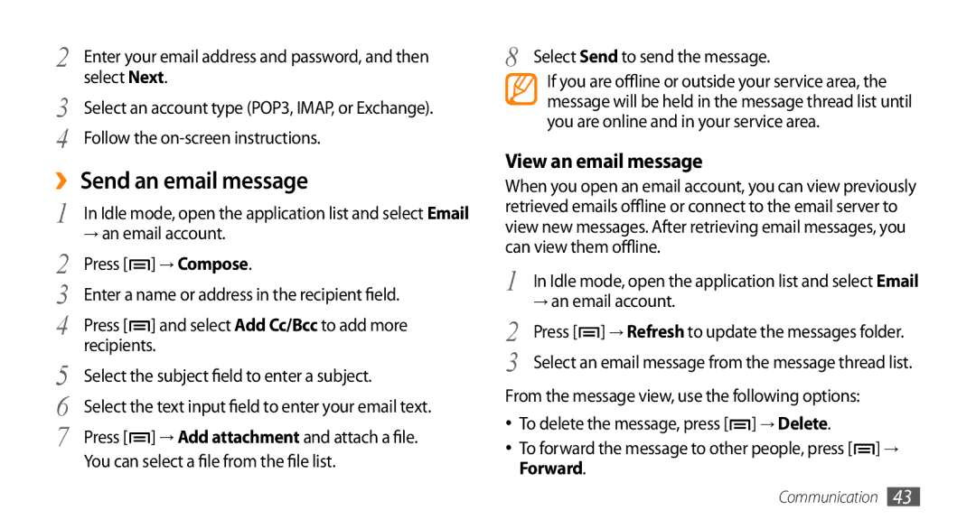 Samsung GT-I5503 user manual → Compose 