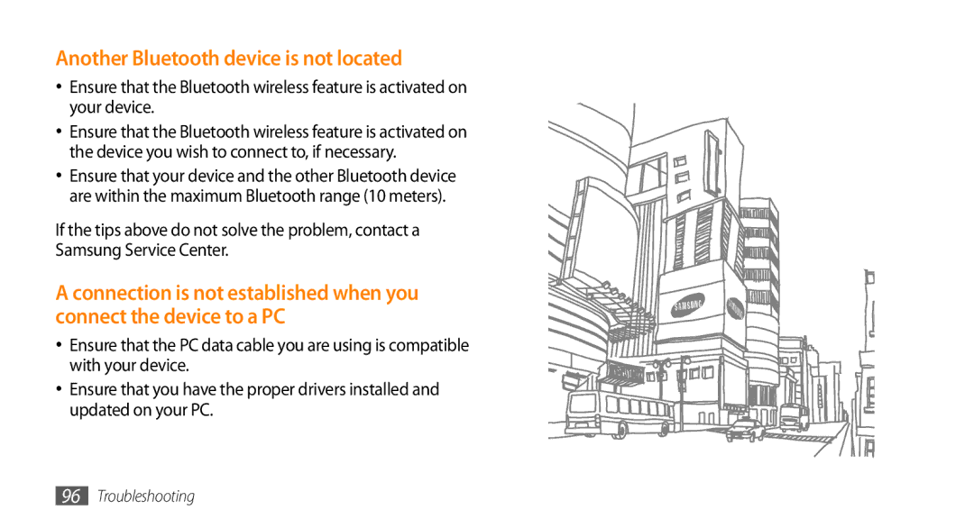 Samsung GT-I5503 user manual Another Bluetooth device is not located 