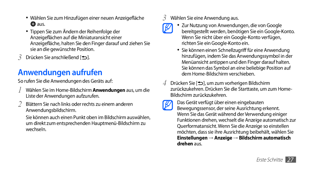 Samsung GT-I5510XKAVD2, GT-I5510XKADBT, GT-I5510XKAATO, GT-I5510DWAVD2, GT-I5510XKADTM, GT-I5510DWADBT Anwendungen aufrufen 