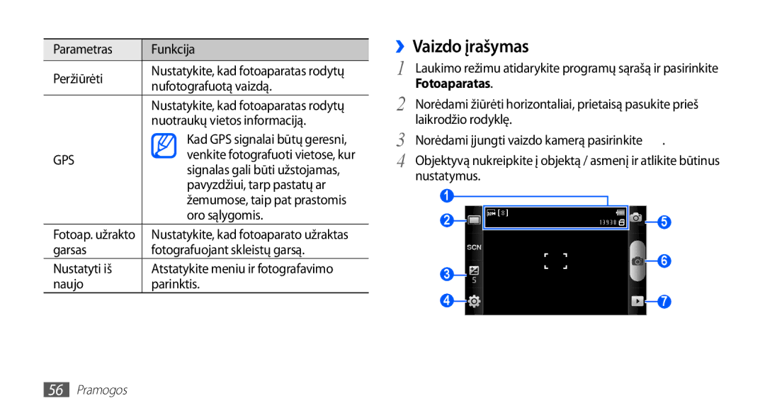 Samsung GT-I5510XKASEB manual ››Vaizdo įrašymas 