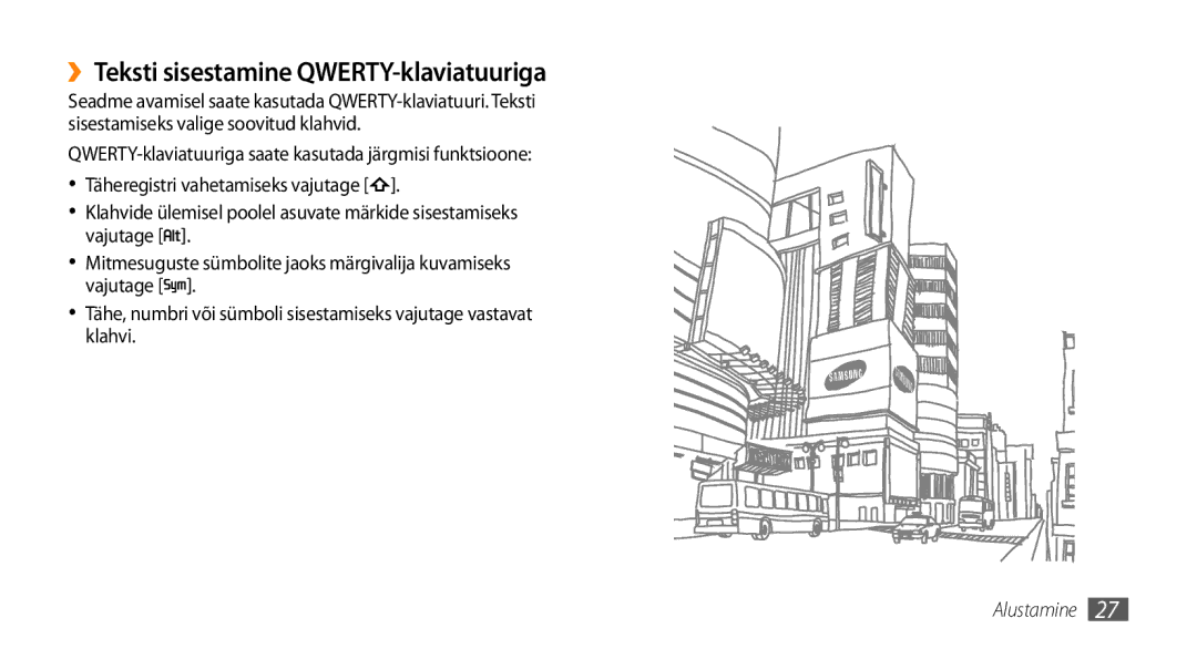 Samsung GT-I5510XKASEB manual ››Teksti sisestamine QWERTY-klaviatuuriga 