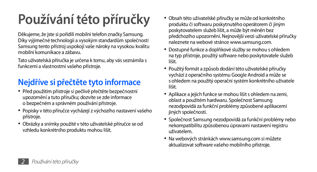 Samsung GT-I5510XKAVDC, GT-I5510XKAXEZ, GT-I5510XKAIRD manual Používání této příručky 