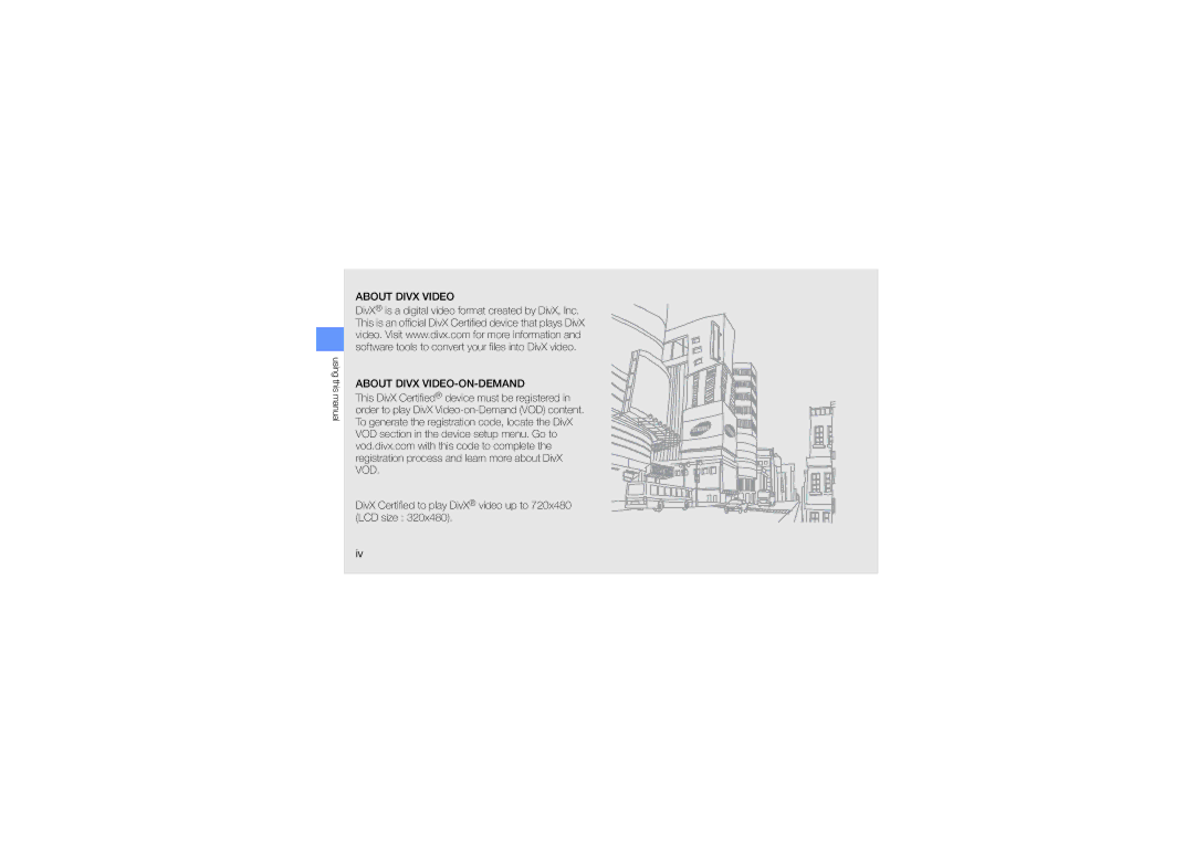 Samsung GT-I5700 user manual About Divx Video About Divx VIDEO-ON-DEMAND 