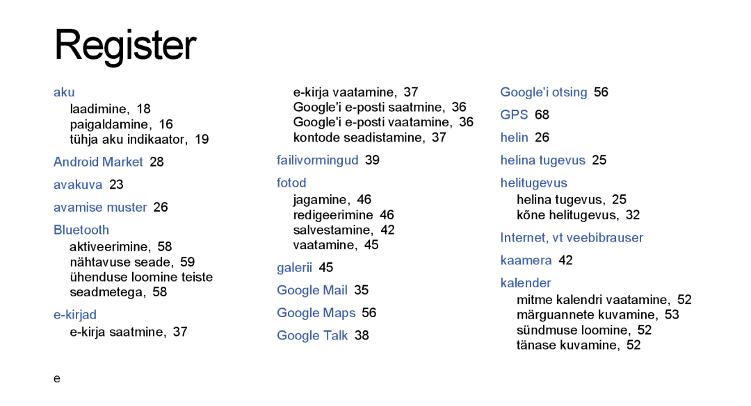 Samsung GT-I5700HKASEB manual Laadimine, 18 paigaldamine, 16 tühja aku indikaator, Helina tugevus, 25 kõne helitugevus 