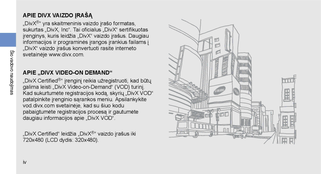 Samsung GT-I5700HKASEB, GT-I5700UWASEB manual Apie Divx Vaizdo Įrašą Apie „DIVX VIDEO-ON Demand 