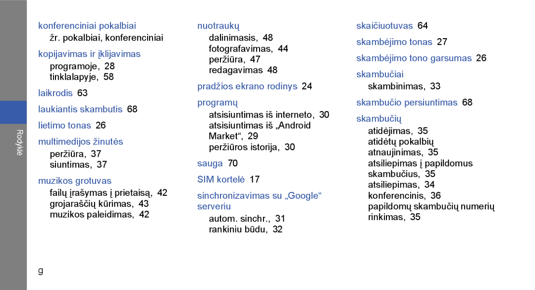 Samsung GT-I5700HKASEB, GT-I5700UWASEB manual Konferenciniai pokalbiai 