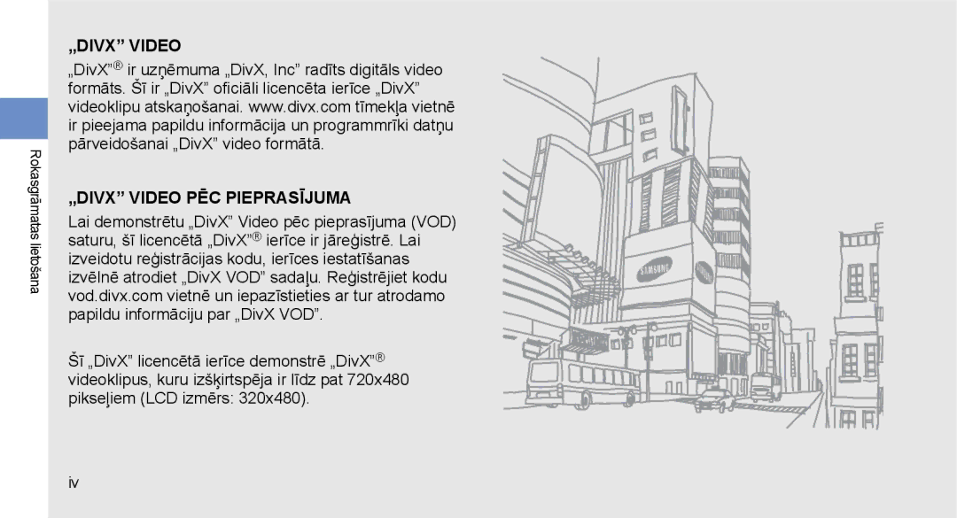 Samsung GT-I5700HKASEB, GT-I5700UWASEB manual „DIVX Video „DIVX Video PĒC Pieprasījuma 
