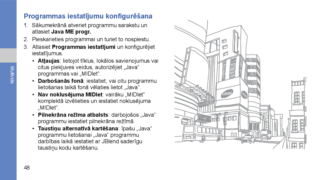 Samsung GT-I5700HKASEB, GT-I5700UWASEB manual Programmas iestatījumu konfigurēšana 