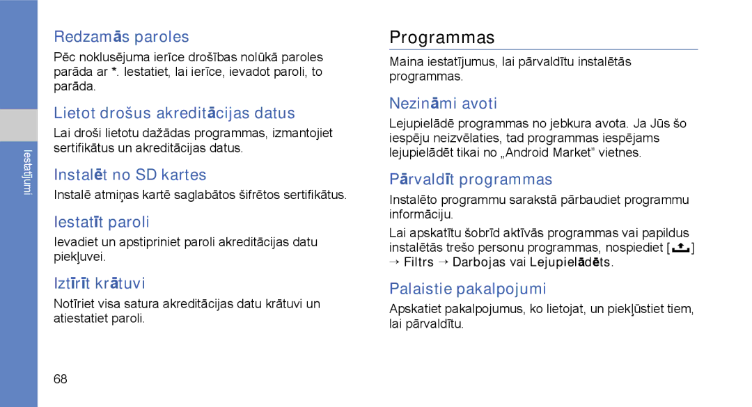 Samsung GT-I5700HKASEB, GT-I5700UWASEB manual Programmas 