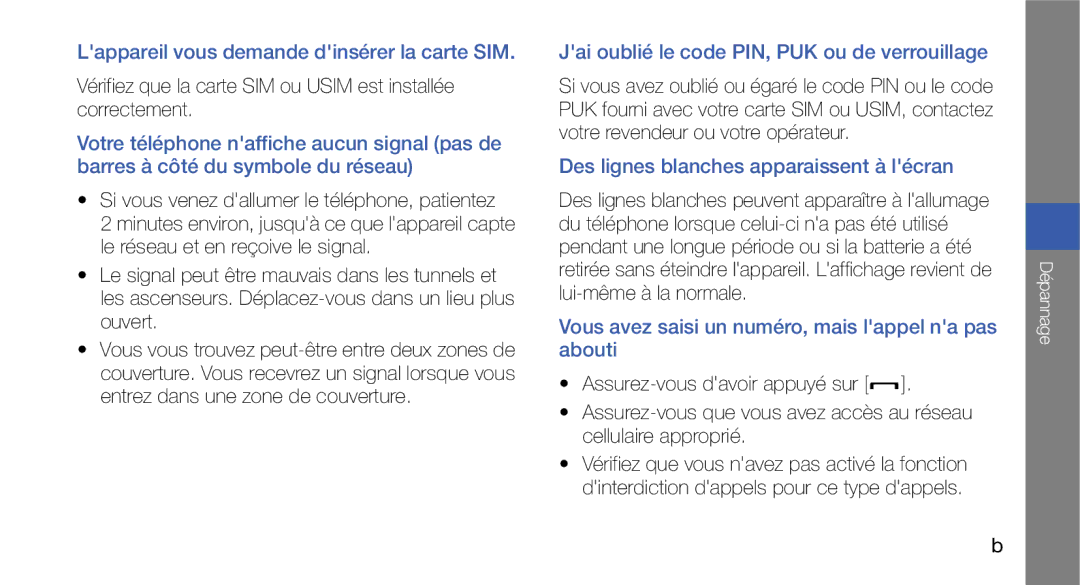 Samsung GT-I5700HKANRJ, GT-I5700HKASFR, GT-I5700WGASFR, GT-I5700UWANRJ manual Lappareil vous demande dinsérer la carte SIM 