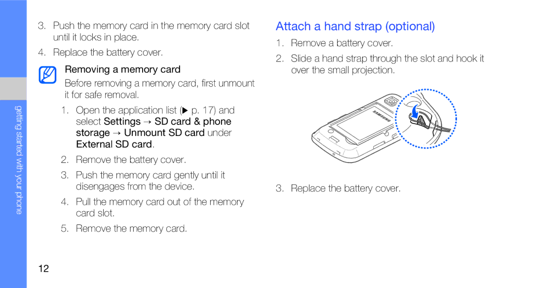 Samsung GH68-27732A, GT-I5700R manual Attach a hand strap optional 