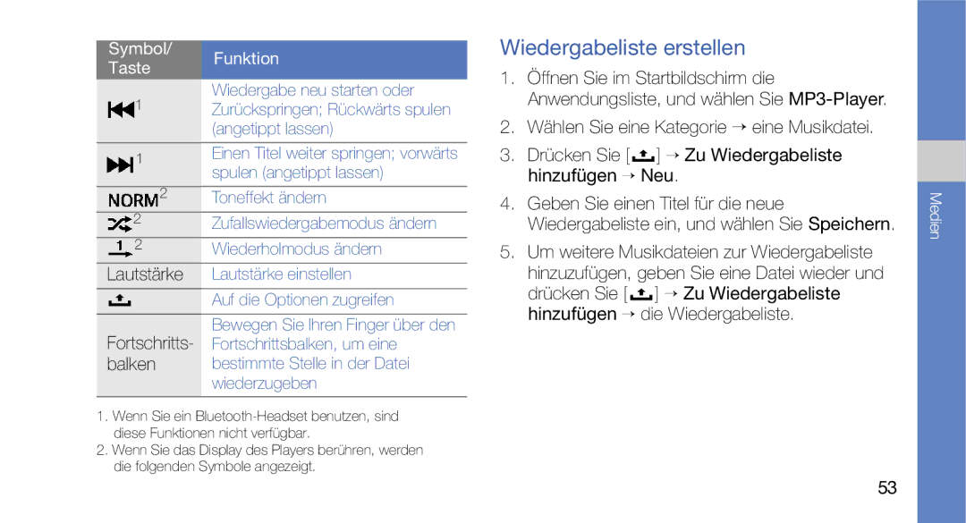 Samsung GT-I5700WGADBT, GT-I5700UWAEPL, GT-I5700UWADBT, GT-I5700UWAVD2, GT-I5700HKATMN Wiedergabeliste erstellen, Lautstärke 