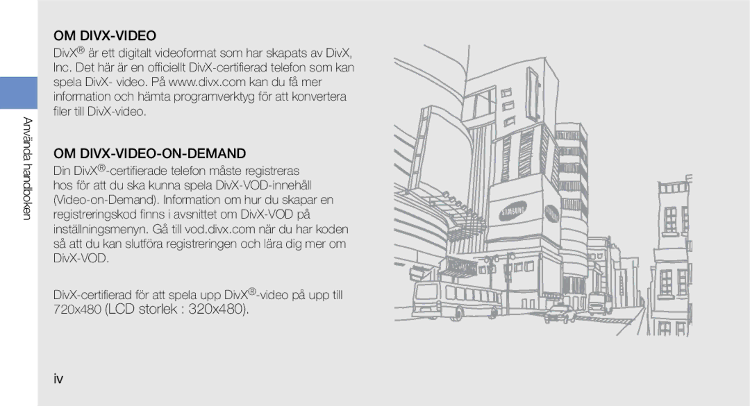 Samsung GT-I5700UWAXEE, GT-I5700HKAXEE manual Om Divx-Video Om Divx-Video-On-Demand 